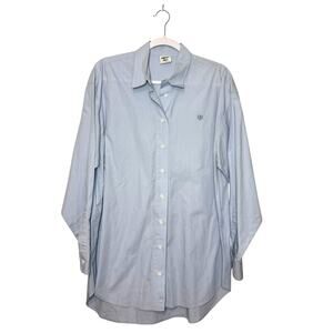 ARITZIA Sunday Best Future Shirt Button‎ Up Women M Light Blue Preppy Nautical